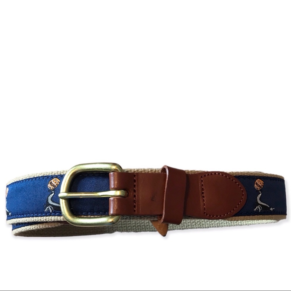 Leather Man Embroidered Belt Black Seal Rum